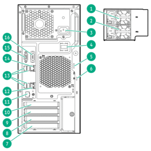 Alternative view of HPE ProLiant ML30 Gen10 Plus tower server